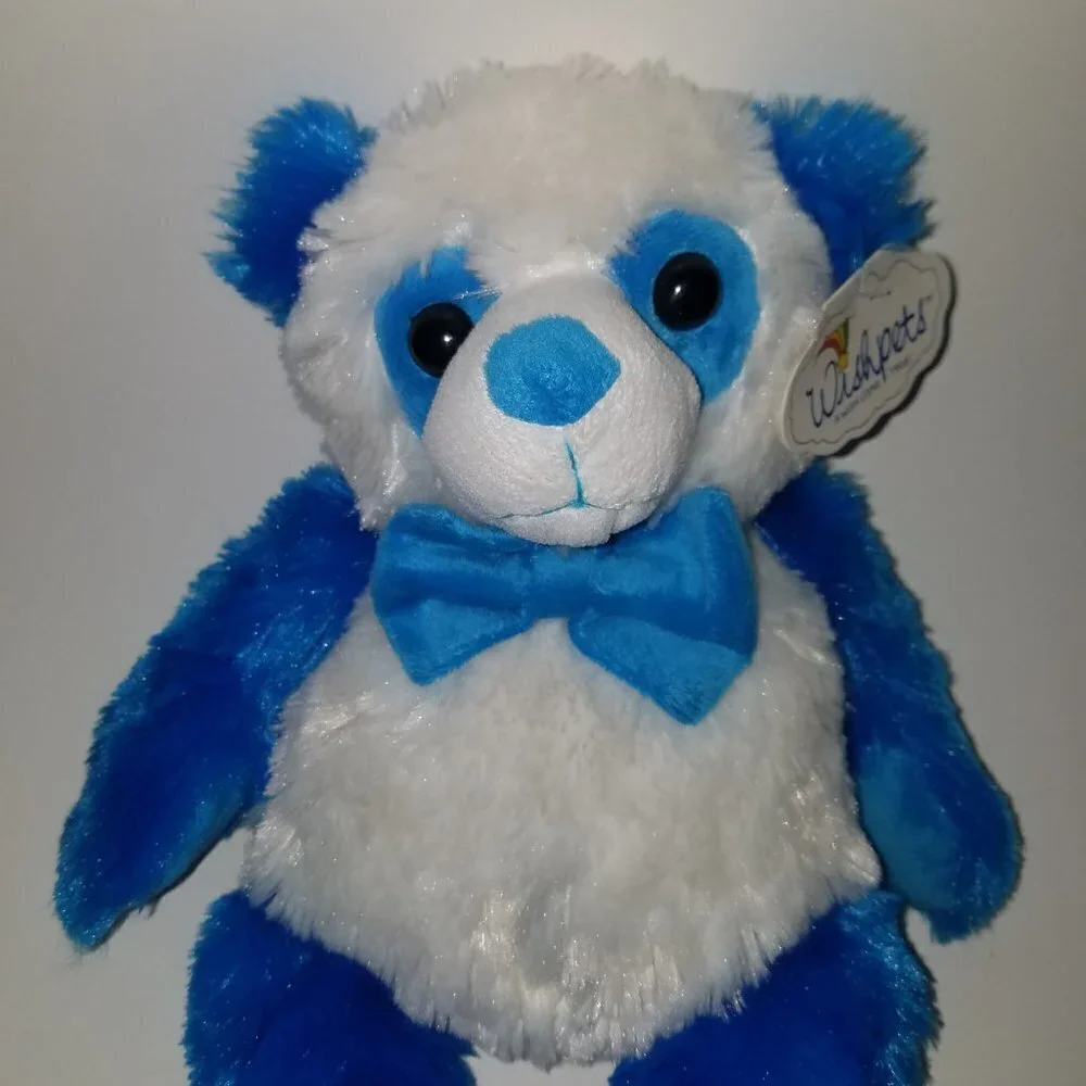 NWT Glow Bug Wishpets Plush Blue White Teddy Bear Stuffed Animal Toy Lovey 2012